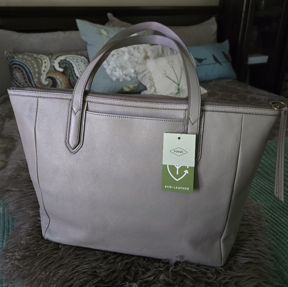 Fossil Sydney Tote Graystone SHB2817788 NWT - Picture 3 of 7
